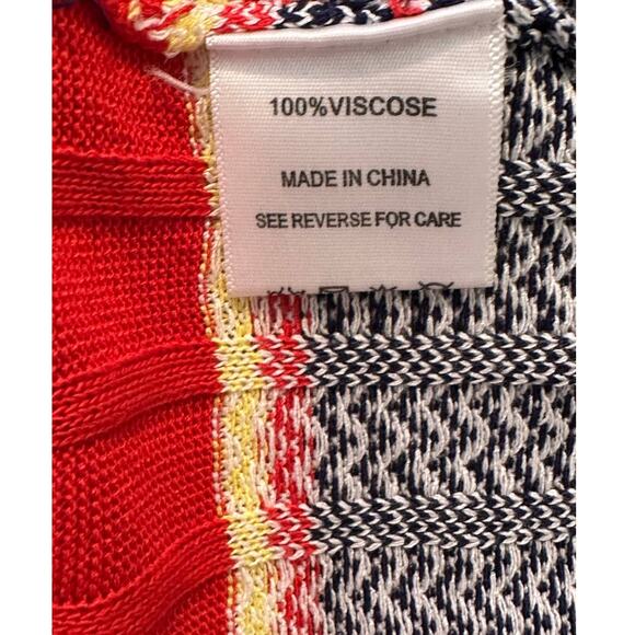 Lucy Paris blue red striped knit pull on tube skirt size Small - Picture 4 of 12